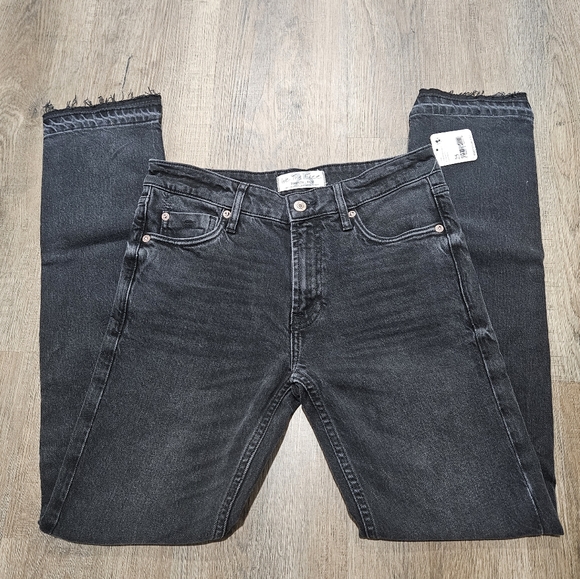 Free People We the Free Cuffed Slim Boyfriend Jean, Faded Black, 25 - Picture 8 of 12